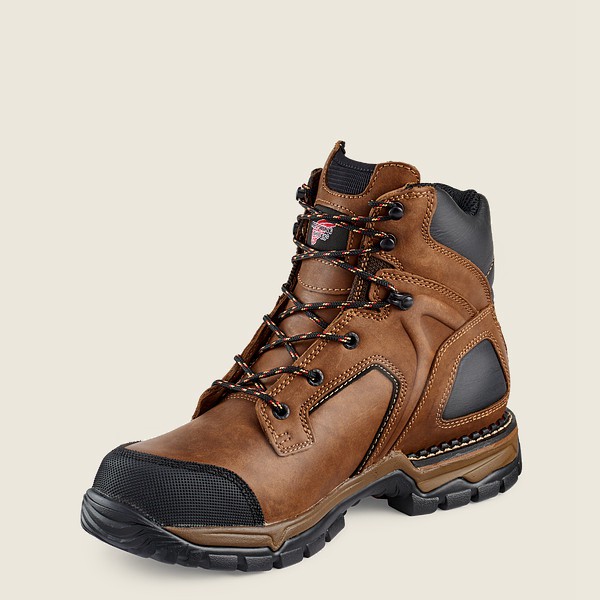 Red Wing Safety Boots Mens Brown/Black - Flexforce® - 6-inch Waterproof Toe - 6728541-GX